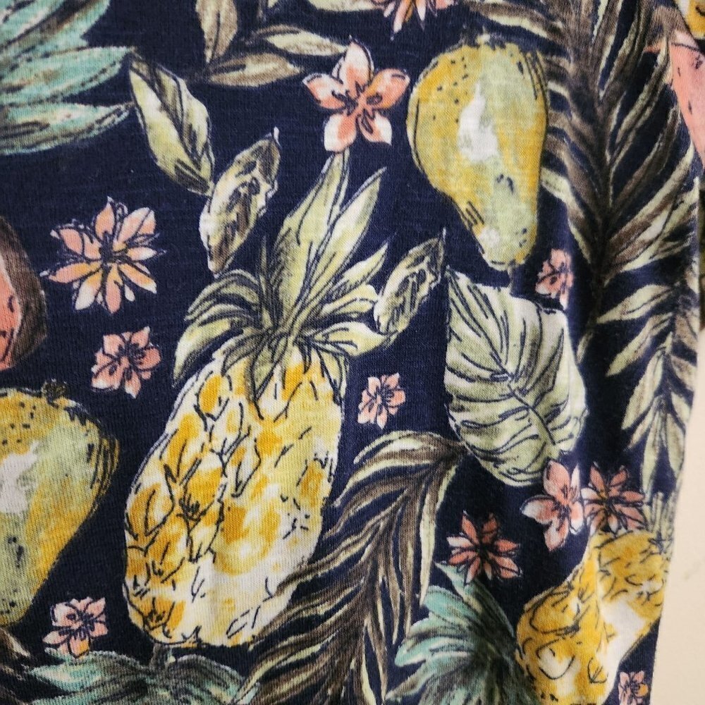 J. Jill Pima Cotton Novelty Print Elbow Sleeve Tee Size Sp - Picture 5 of 6